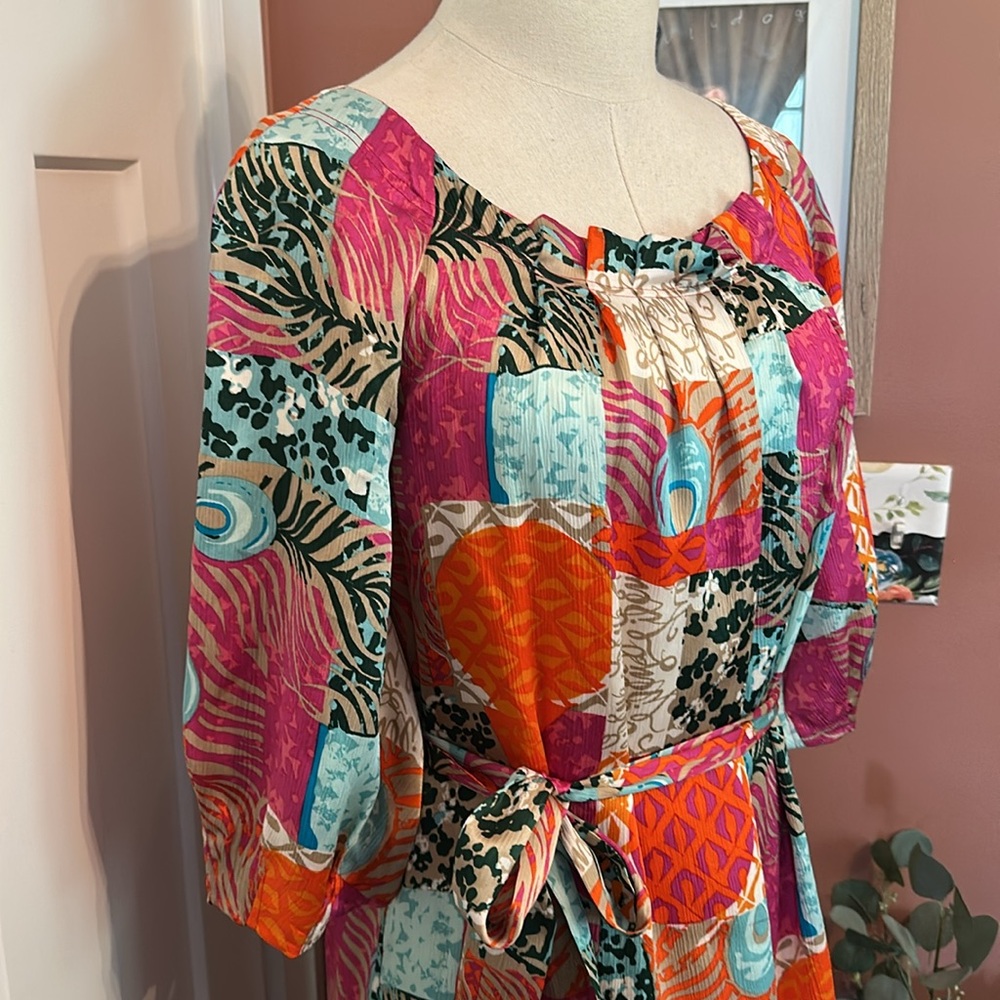 Lilly Pulitzer Keating Patchwork Silk Lined Tie W… - image 2